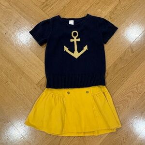 Gymboree Yellow and Navy Skirt Set